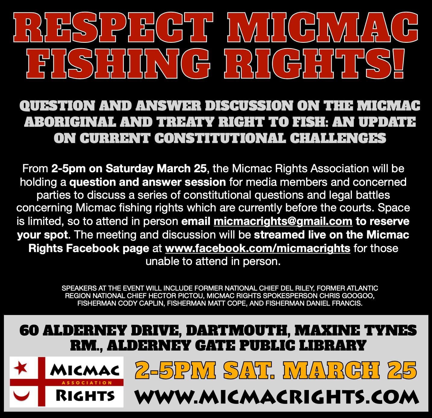 Honour the Treaties Respect Micmac Fishing Rights! Mi'kmaq Rights
